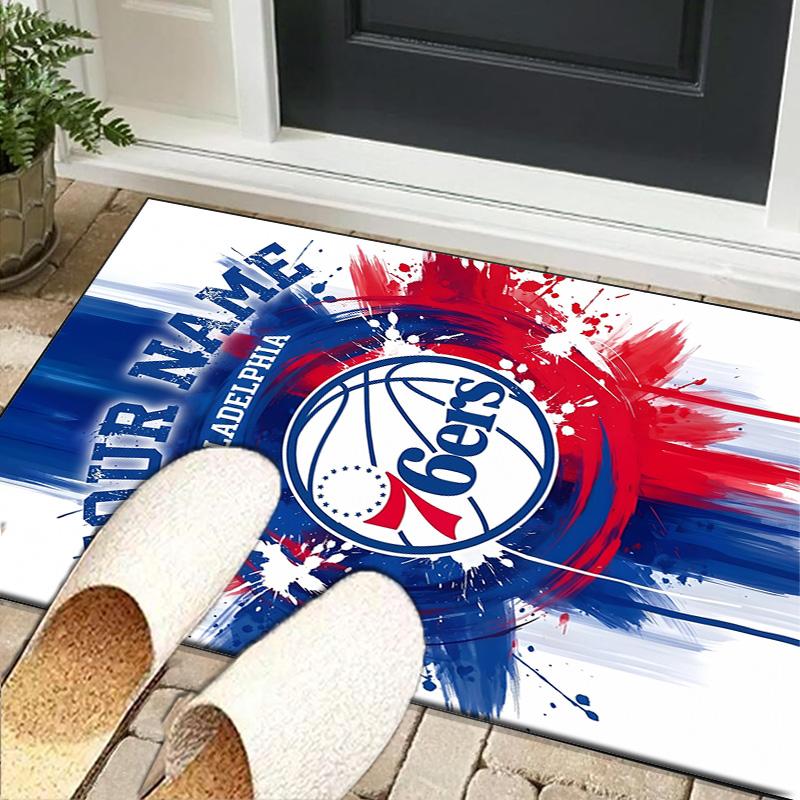Custom NamePhiladelphia Basketball Team Carpet, Indoor Rug, Chair Rug, Living Rooms, Doormat Made From Polyester Home Decor Birthday Christmas Gifts