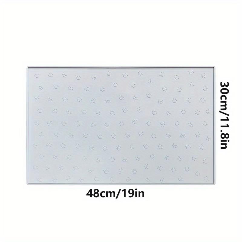 

Непромокаемый силиконовый коврик для миски для домашних животных, нескользящий коврик для кормления собак среднего и малого размера, коврик для собак и кошек White Footprint S