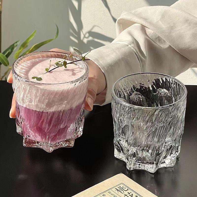 Black Ice Luxury Hammered Pattern Whiskey Glass - High Appearance Creative KTV Wine Glass