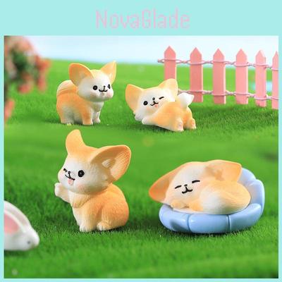 Adorable Resin Fennec Fox Figurines Set Of 13 Miniature Cartoon Animal Decorations