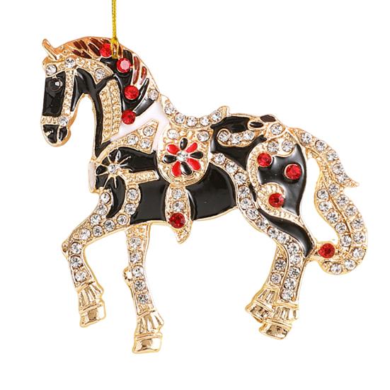 Horse Christmas Ornaments Sparkly Rhinestone Horse Hanging Decoration