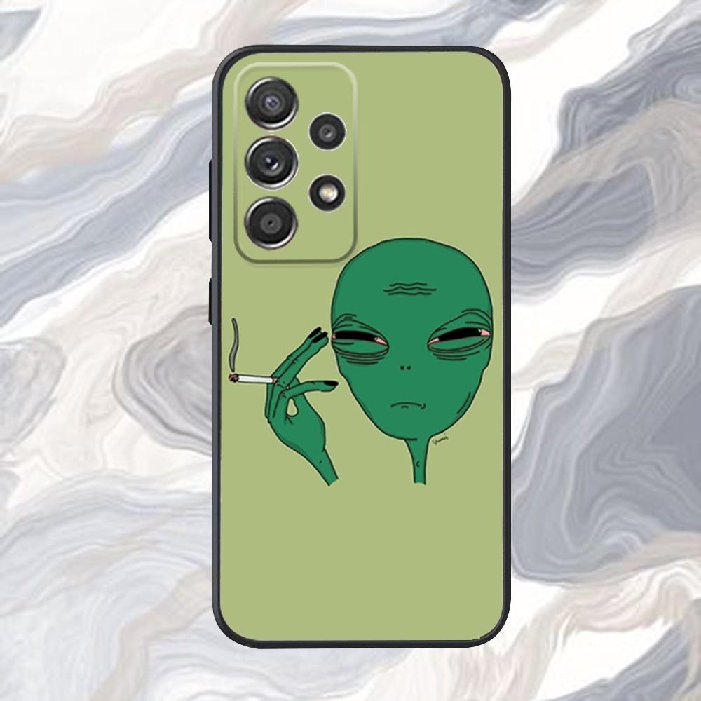 Funny Aliens Phone Case For Samsung S25,S24,S21,S22,S23,S30,Ultra,S20,Plus,Fe,Lite,Note,10,9,5G Black Cover