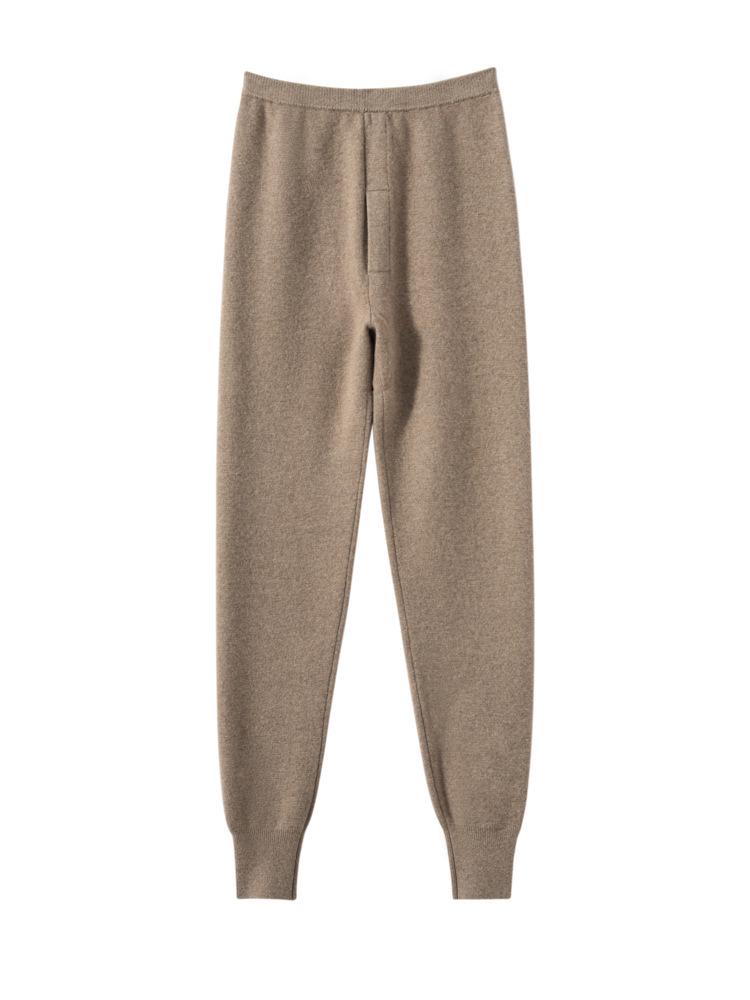 Men's Thick Knit Cashmere Leggings: Warm Stretch Inner Pants