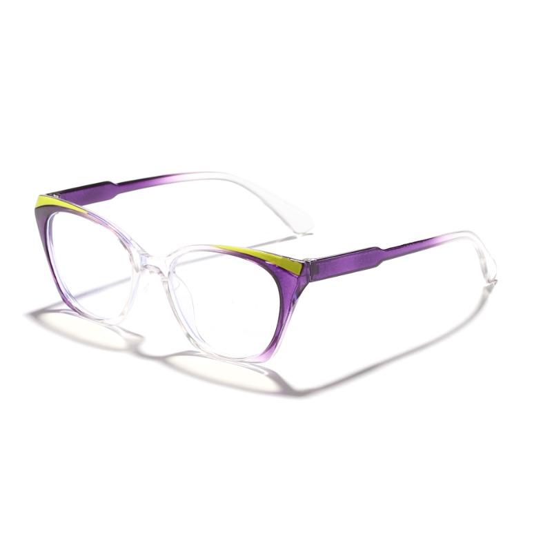 Fashion Cat's Eye Collide Color Anti Blue Light Glasses Men Women Retro PC Frame Outdoor Travel Party Eyeglasses