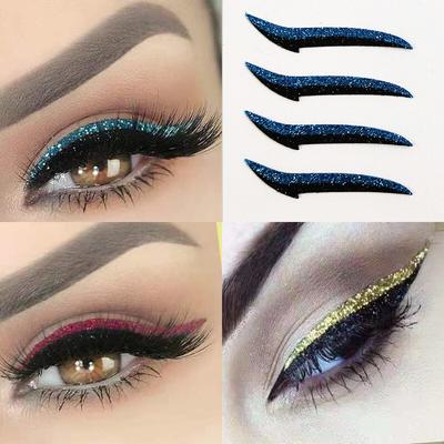 Fake Glitter Eyeliner Sticker Self-adhesive Party Makeup Eyeliner Sticker Magic Double Eyelid Tape Cat Eye Makeup Cosmetic Tools