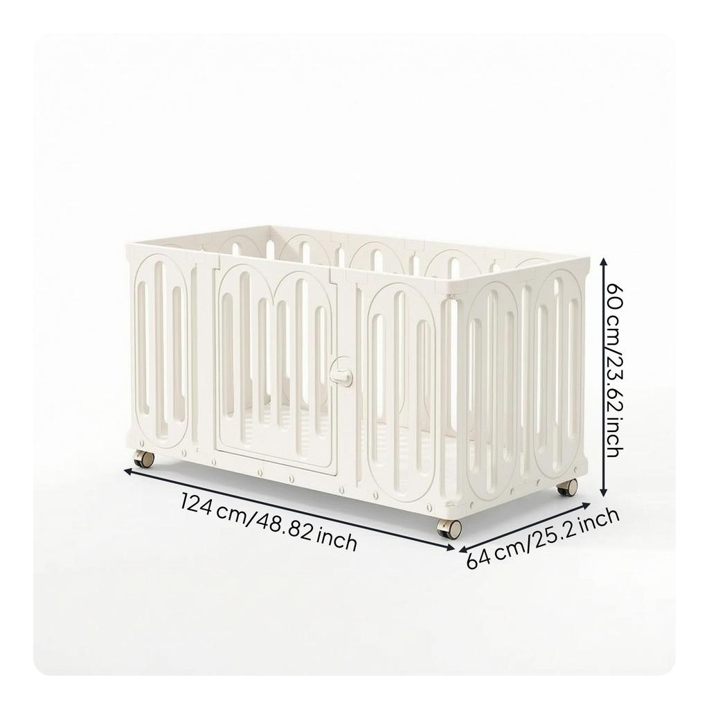 Modular Plastic Playpen Portable with Lockable Door Secure for Apartment
