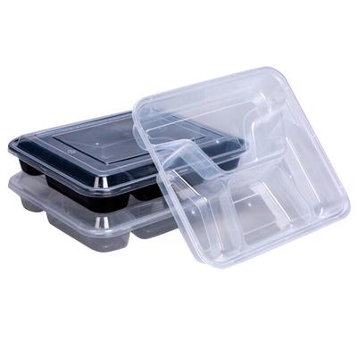 Disposable Four-Compartment Lunch Box with Lids