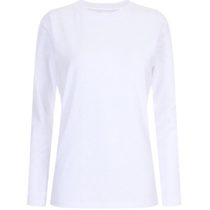 Shop Women Round Neck CoTTon STreTch Daily Solid Long Sleeve T shirT Dai Wsh
