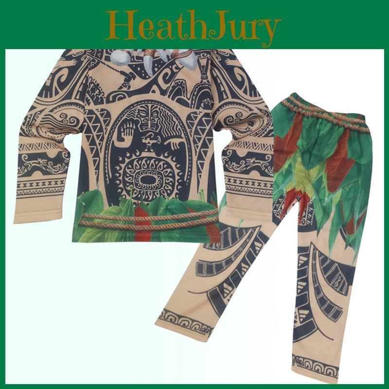 Moana Maui Kids Boy Tshirt And Pants Costume Set Perfect For Halloween And Cosplay
