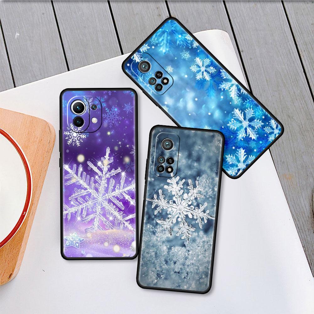 Měkké silikonové pouzdro pro Xiaomi Mi 11 Lite 5G NE 11T Pro 12S Ultra 12 Note 10 10T 9T Kryt na telefon Nárazník Funda Sněhobílá Vločka