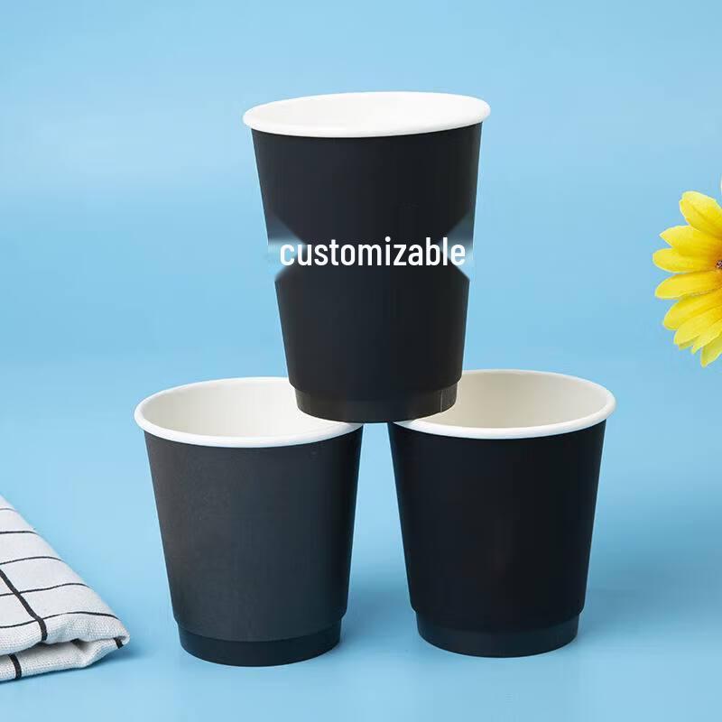 Meiliya 10oz Disposable Double-Layer Paper Cups with Lids