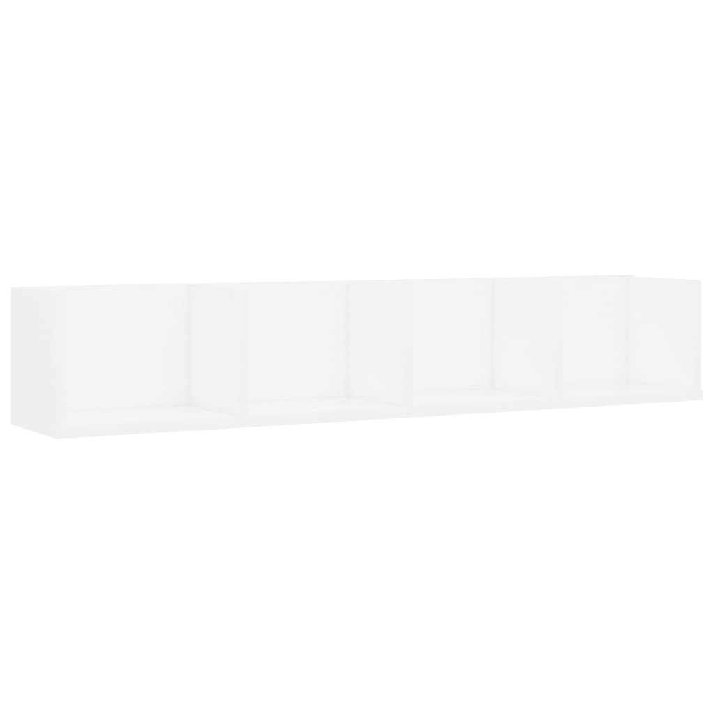CD Wall Shelf White 100 x 18 x 18 cm Particleboard