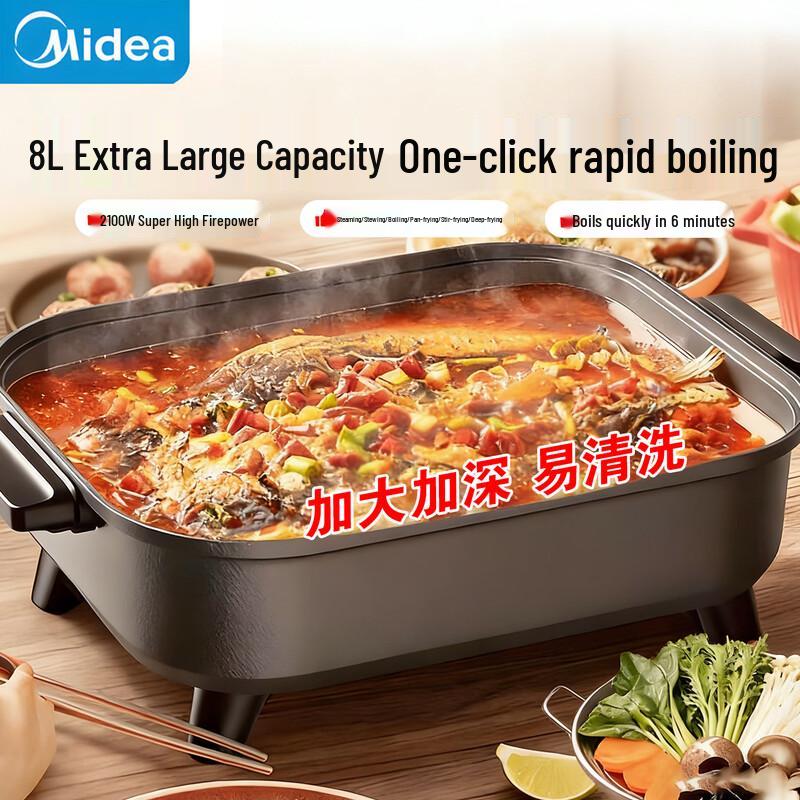 Midea 8L Electric Multi-Cooker with Non-Stick Pot