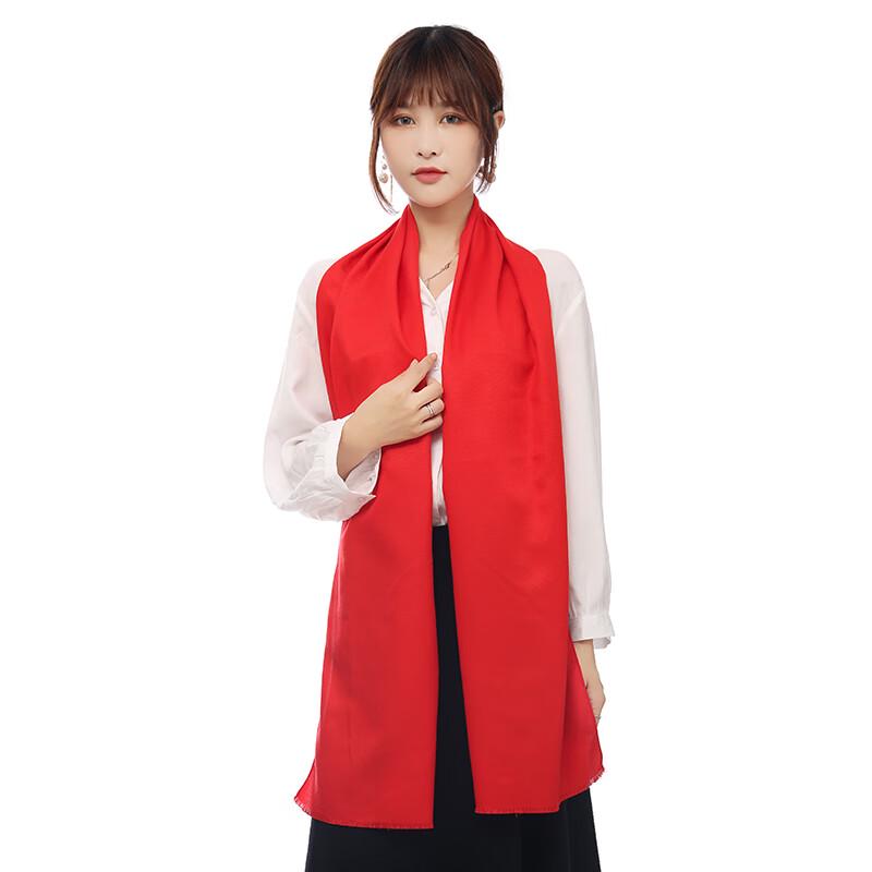 

Anvelo Red Faux Cashmere Long Fringe Scarf