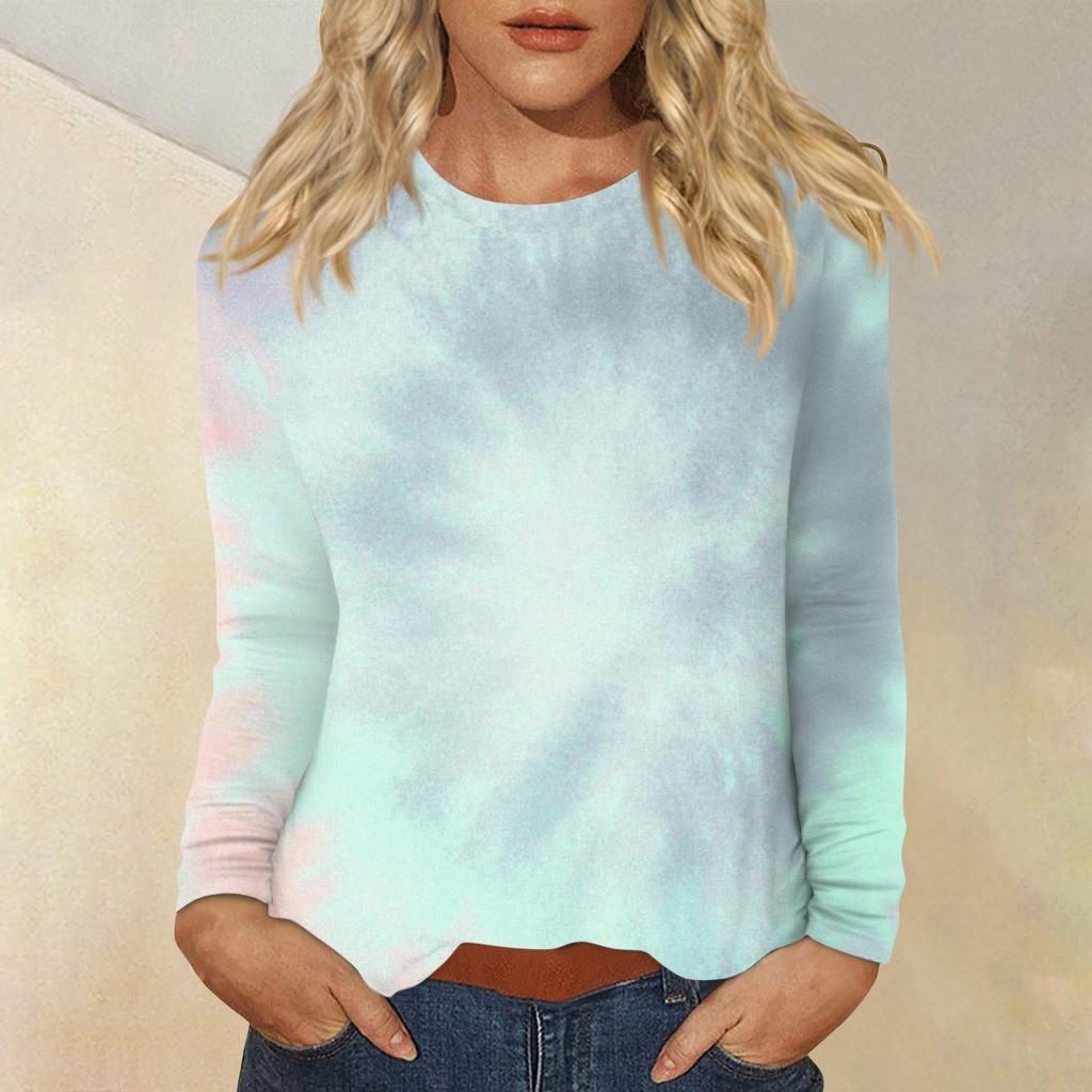 Women's Daily Casual Long-sleeved Printed O-neck Top