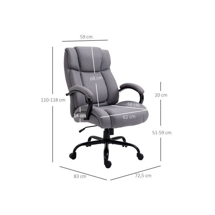 Siège de bureau - MUVOE - Ergonomique - Rembourrage épais - Capacité 220 kg - Hauteur réglable