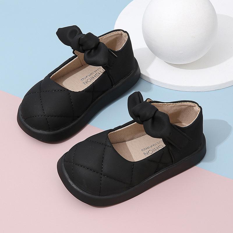 Princess Style Girls' Leather Shoes for 1-3 Year Olds, Breathable and Fashionable Children's Footwear