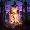 Trick or Treat Party Supply Hanging Swing Ghost Halloween Decoration, Spooky Light Up Large Swinging Front Porch Holiday Display with Blood Fabric for