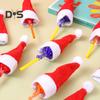 20 Stück Weihnachts-Süßigkeiten-Hut, Fingerkappe, Lutscher-Dekoration, Hüte, Mini-Weihnachtsmannmütze, Neujahrsparty, Tischdekoration, Abendessen, Weinflaschenhüllen, Partys