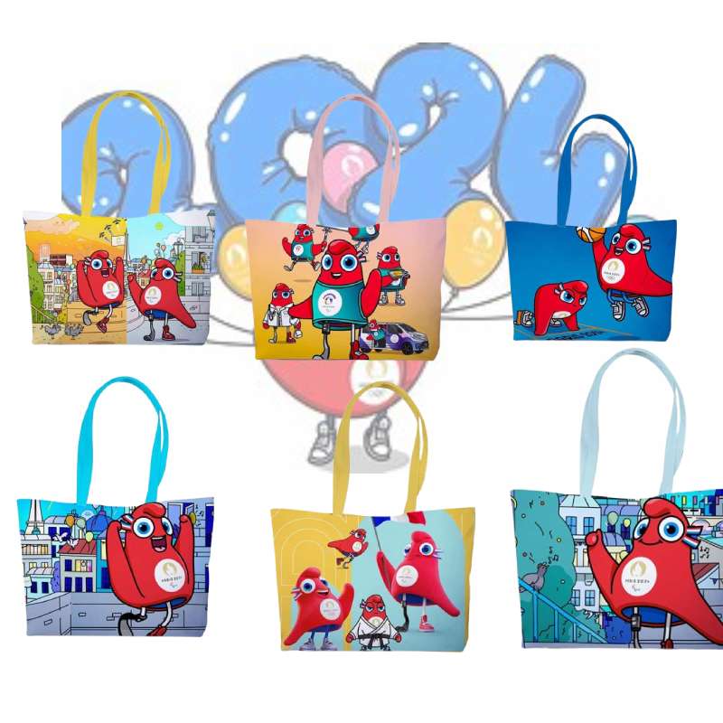 Paris 2024 Sports Competition Mascot Phryge Large Capacity Pu Material  Handbag