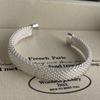 Bracciale Retrò 100% Argento Sterling 925 per Donne Uomini Vintage Fatto a Mano Forma a Rete Bracciale Semplice Regalo di Compleanno