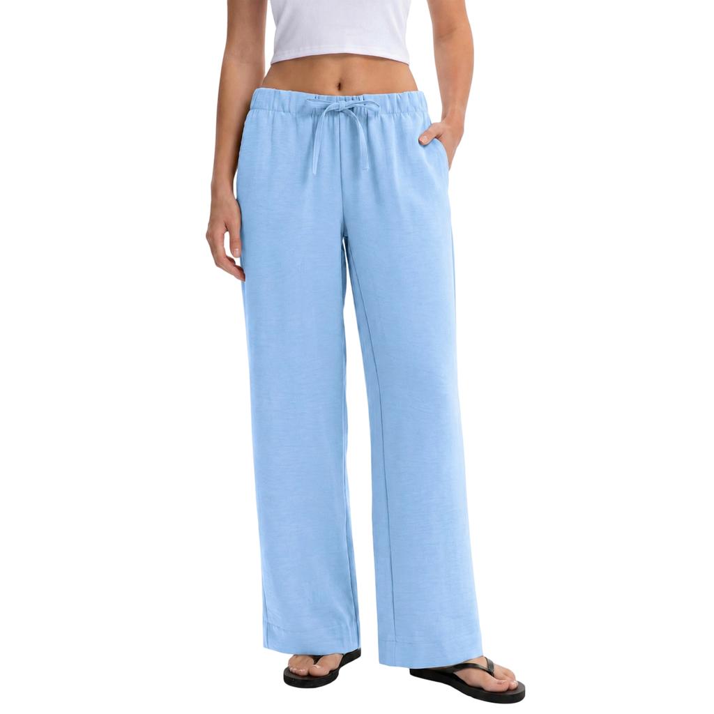 Women's Casual Wide Leg Pants with Elastic Waistband and Drawstring for Everyday Comfort