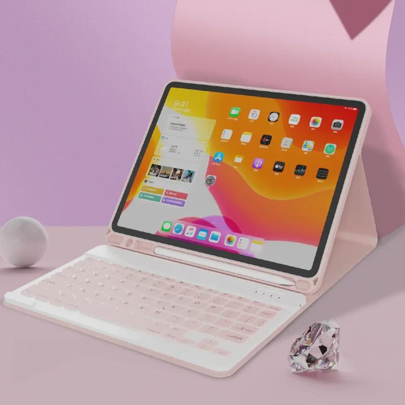 Ochranný kryt iPad Mini6/Air5 s Bluetooth klávesnicí, slotem na pero a koženým pouzdrem pro Pro11/10.2/9.7.