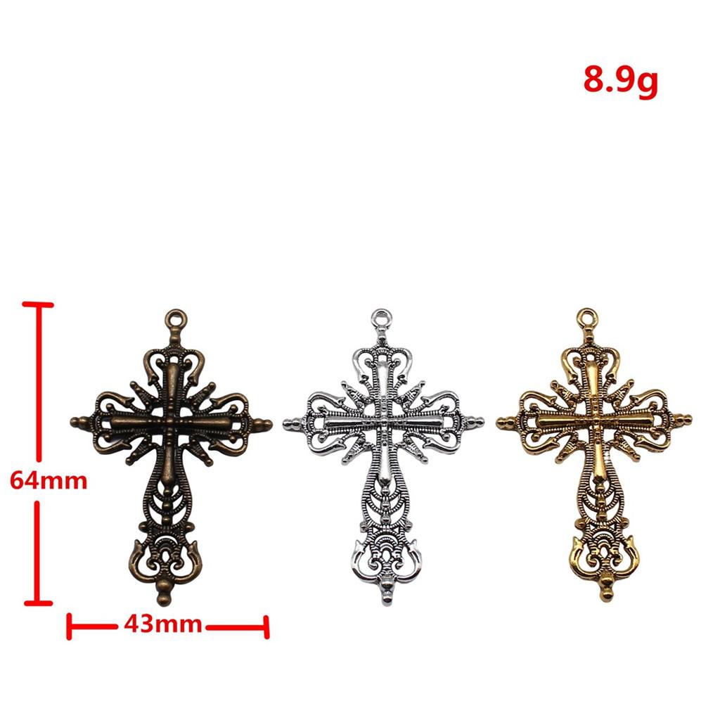 Hollow Cross Charms Multi Color Alloy Pendants For Gothic Christian Jewelry Accessories