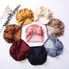 New Autumn and Winter Imitation Cashmere Baby Pullover Hat Filled with Cotton Bow Children's Hat Baby Fontanelle Tire Cap