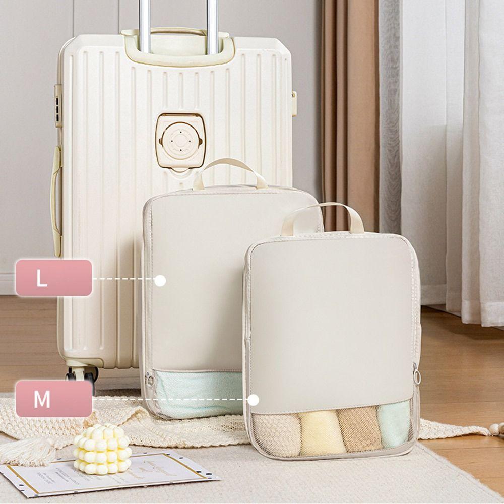 Space Saving Compression Storage Bag with Handle Portable Travel Clothes Sorting Bag Transparent Window Large Capacity