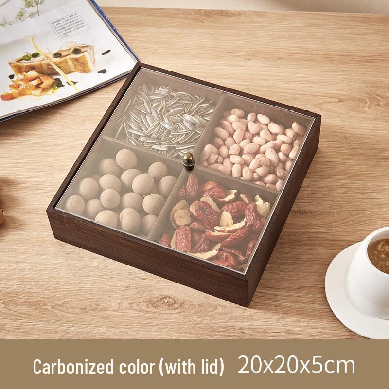 Деревянная коробка для закусок в японском стиле с крышкой