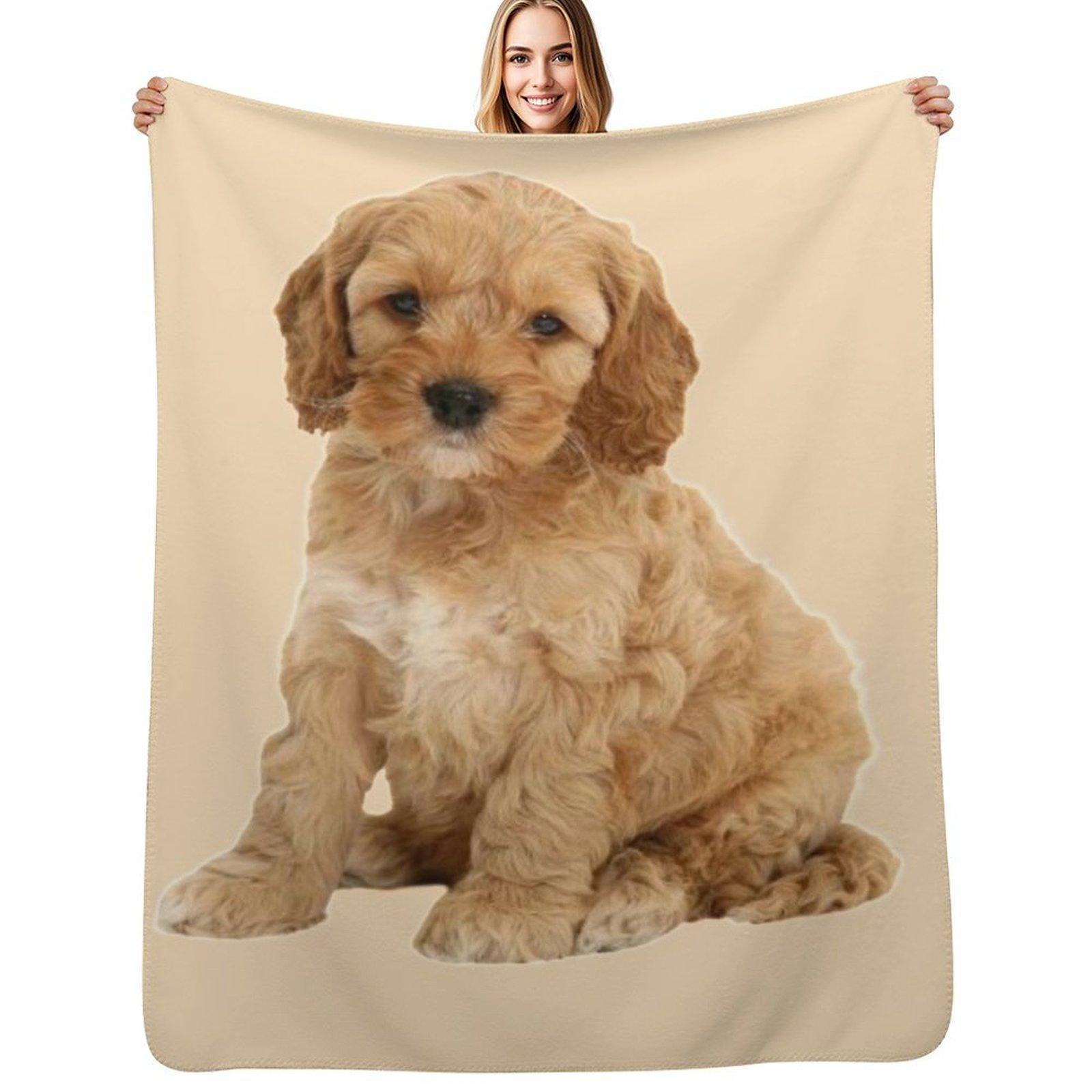 Cute Puppy Throw Blanket All Season Soft Lightweight Blanket for Home Size: 75*100cm, Weight: 230 GSM