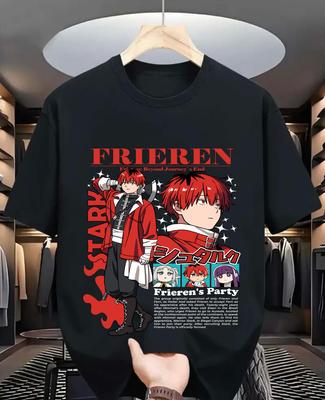 Frieren T-Shirt Beyond Journey's End Fern Stark Mädchen Anime Geschenke Shirt Alle Größen