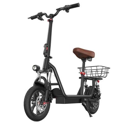 IScooter i12 Elektrikli Scooter, Koltuk ve Arka Sepet, 500W Motor, 36V 7.5Ah Pil, 12 inç Pnömatik Lastik