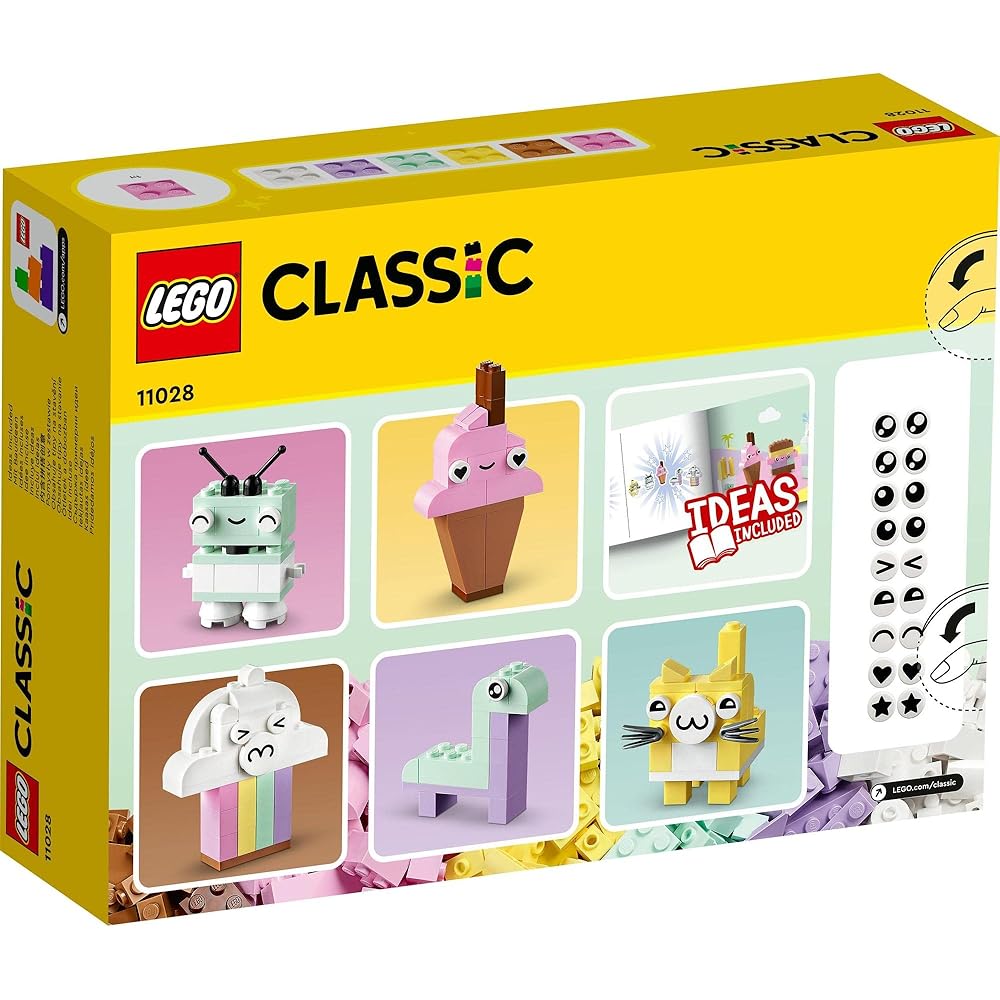 LEGO Classic Idea Pieces Pastel Colors 11028 Creative Building Blocks Educational Toy for Boys and Girls Ages 5 and Up