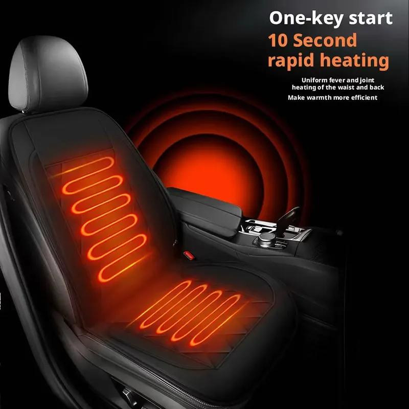 30s Fast Heating Car Seat Cushion Autumn Winter Electric Pad Safe Warm Lumbar Support, Small Cars Special