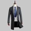 Abrigo de Lana para Hombre Otoño e Invierno Mediano y Largo Versión Coreana Ajustado Doble Botonadura Abrigo de Lana Juvenil Gabardina Abrigo de Hombre