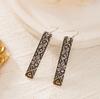 Vintage Ethnic Antique Metal Drop Earrings for Women Flower Elephant Pattern Geometric Earring Personality Party Jewelry Gifts