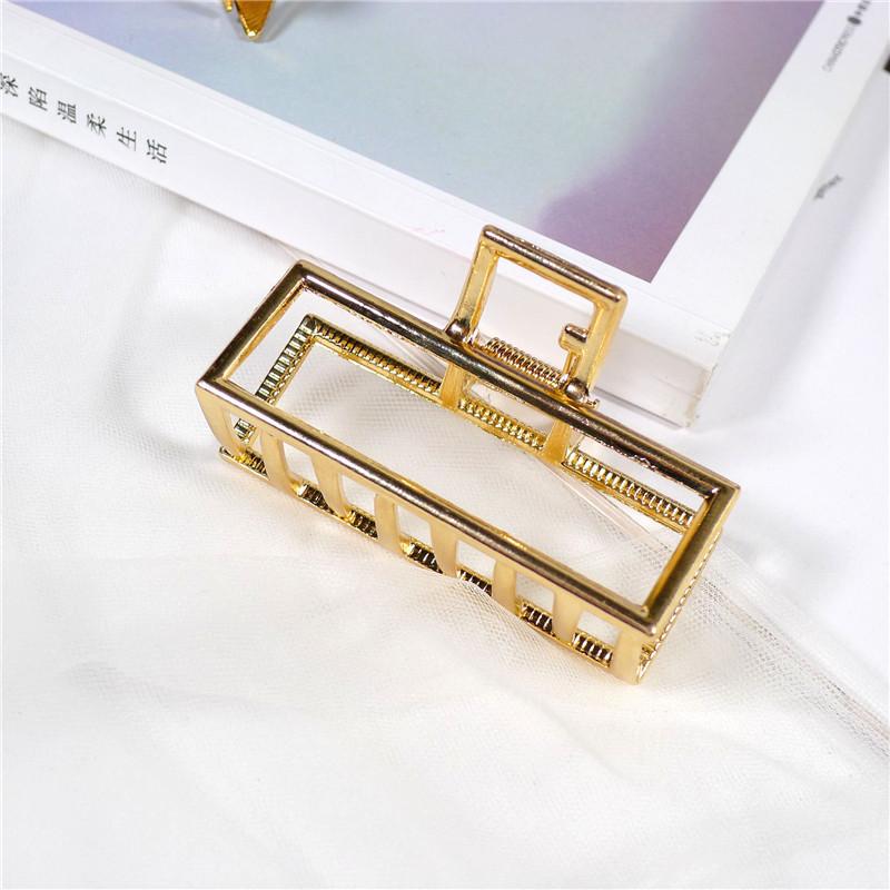New Women Elegant Gold Hollow Geometric Metal Hair Claw Vintage Crab Hair Clips Headband Hairpin Fashion Hair Accessories