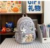 Schoolbag Korean Version Ins New High-value, Fresh, Sweet and Cute Stars, Pain Bag, Light Backpack for Junior High School Students