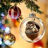 Decorative Xmas Tree Pendants Glowing Christmas Story Ornament Light‑Up Mini Animals Hanging Ball Ornament with Warm LED Transparent Balls