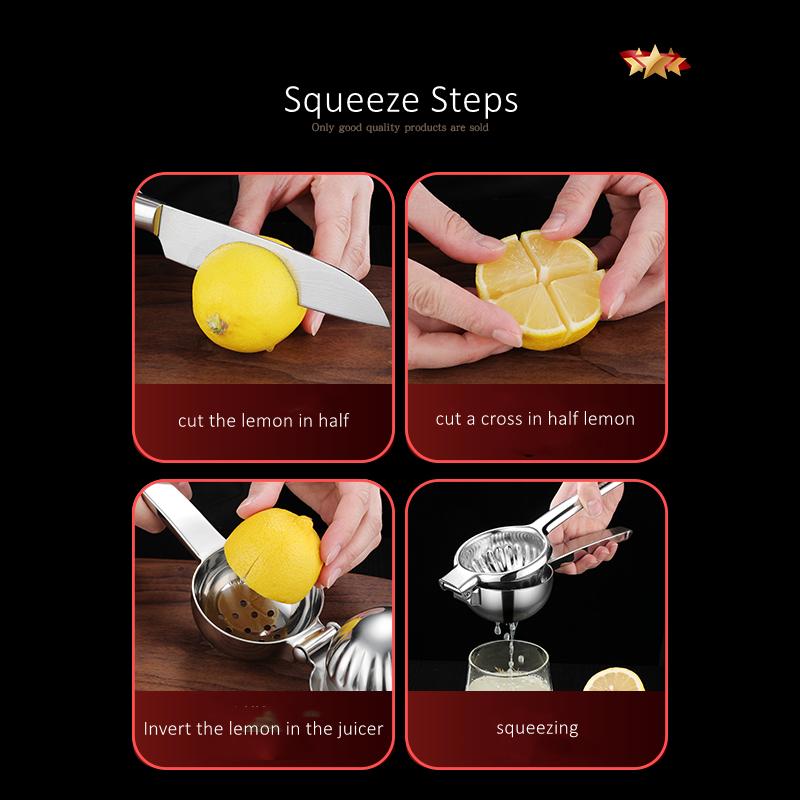 GEDO Ultra Durable Fruit Juicer Sanitary Lemon Squeezer with Ergonomic Handle Well Polished Surface Manual Orange Juice Maker