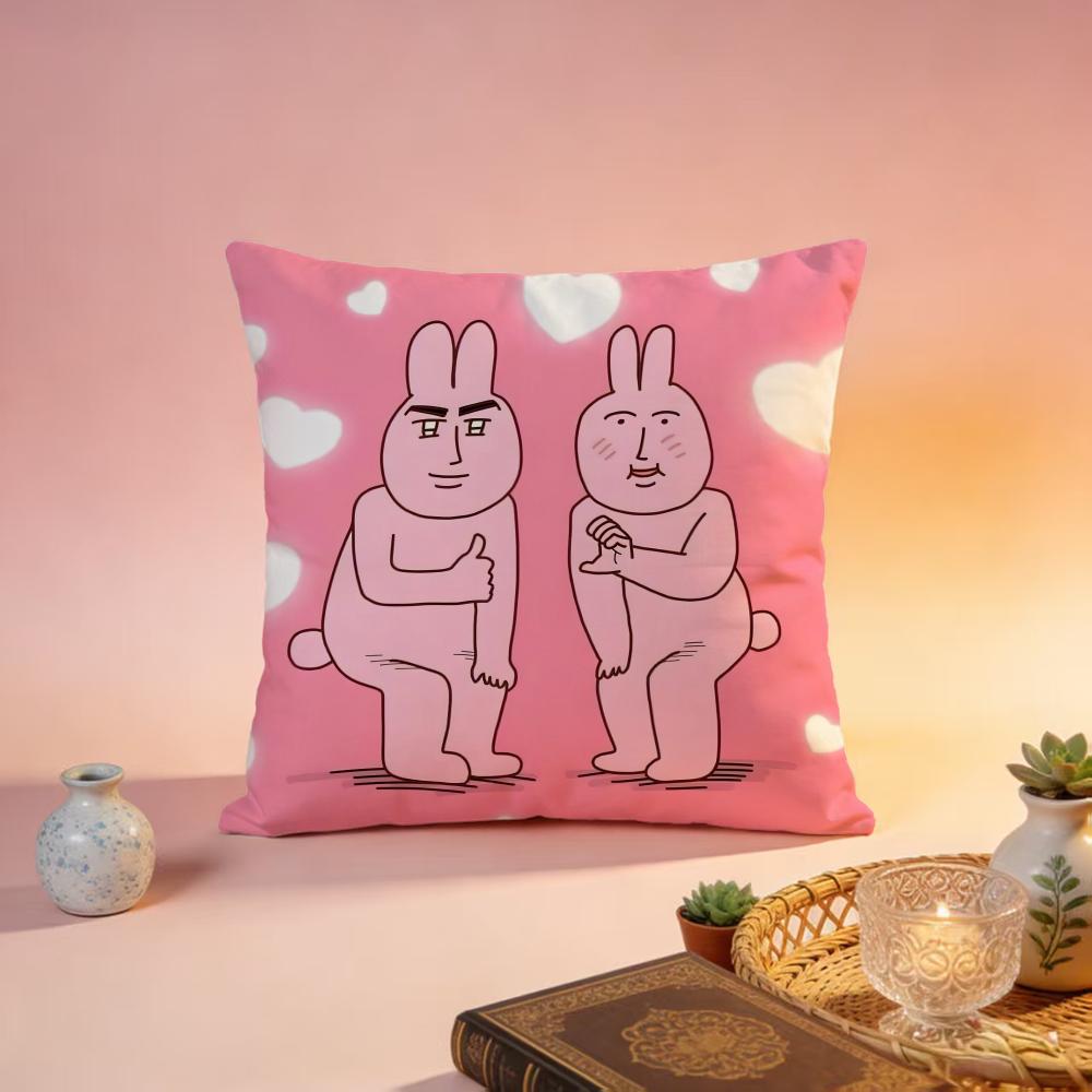 Hot mmy friend rabbitful Cushion Cover Premium SkinFriendly Pillow Case MultiPurpose for Home Office Travel