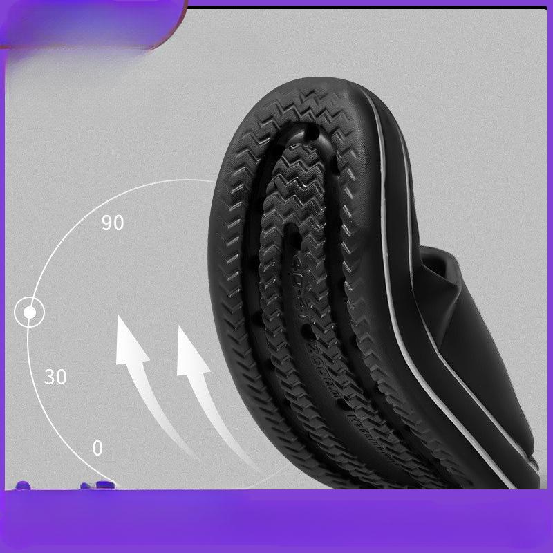 Feslishoet Women's Solid Color Letter Slippers and Men's Beach Slides with Thick Sole Indoor Anti-Slip Summer Couple Sandals