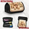 1pc Large Capacity Teddy Bear Pencil Case Suitable For, Office & Travel - Double Layer Flip Design with Zipper Closure, Cute Teddy Bear Print Supply F