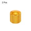 uxcell 2pcs Aluminum Guitar Knob Shaft Control Knob Gold Finish CNC Machined Serrated Design Electric Guitar Bass Audio Tuning Replacement Knob
