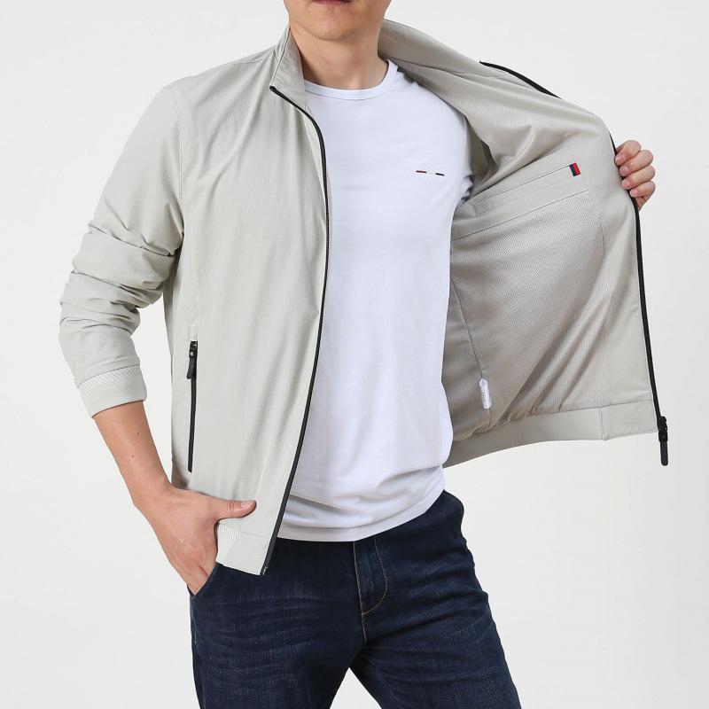 Autumn Men's Youth Jacket Outdoor Casual Thin Stand-up Collar Jacket Waterproof Quick-drying Jacket Men