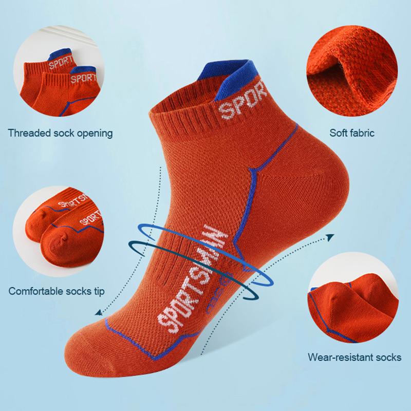 3/6/18 Pairs of Men's Knitted Odor Proof Fashionable Letter Socks  Sweat Absorbing Mesh Breathable Running Casual Sports Socks