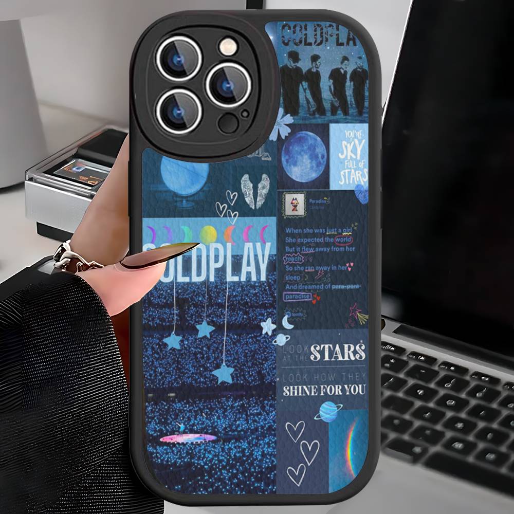 

Moon Music Coldplay Band Phone Case For IPhone 16 15 14 13 12 11 Pro Max Plus Leather Shockproof Cover iPhone 15