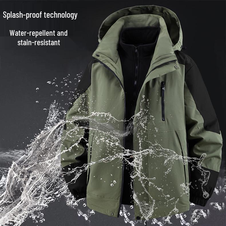 2025 Thick Cotton Jacket - Detachable Waterproof Outdoor Workwear for Cold Protection, Plus Size Available